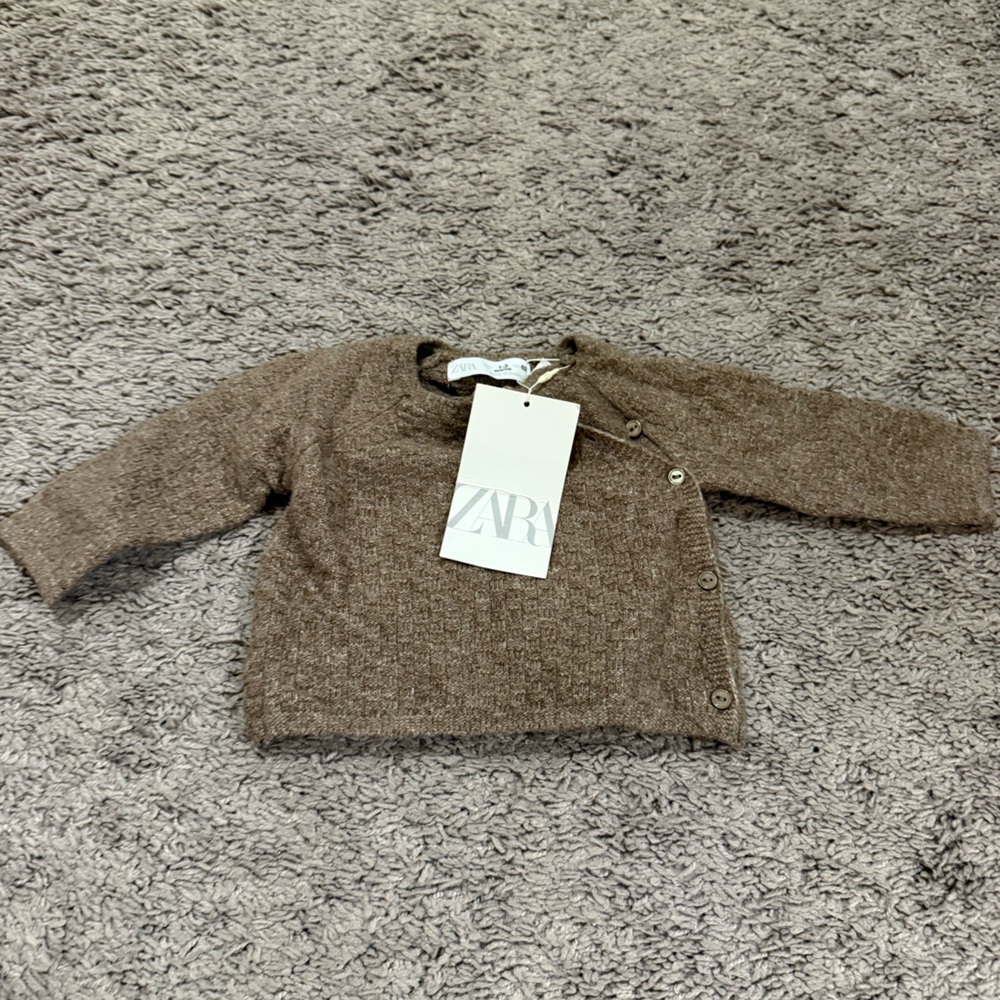 Zara Taupe Button-Up Cardigan